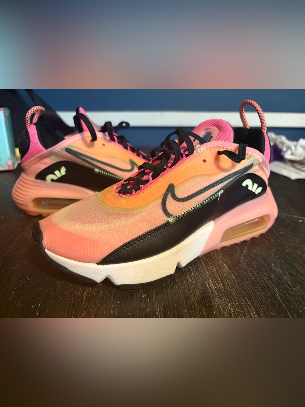 Nike Women’s Sneakers Pink and Black Gradient Design